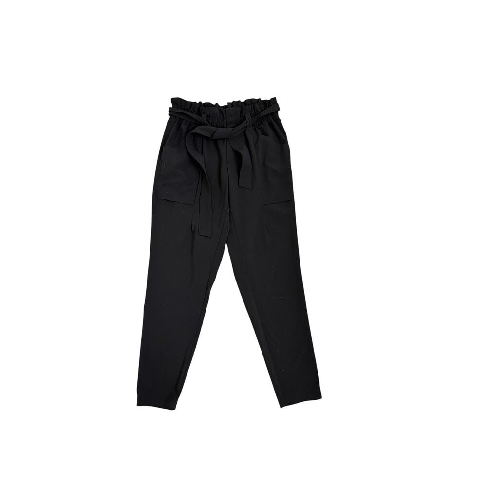 ATHLETA Black Skyline Pants Paperbag High Rise Loose Fit Casual Joggers Size 0